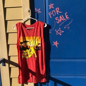 Orange red Lion King Disney graphic tee tank top